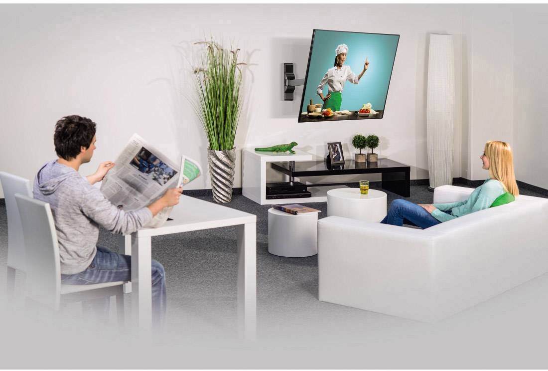Hama 00108726 FULLMOTION Ultraslim L TV-Wandhalterung 25,4 cm (10") - 116,8 cm (46") Neigbar, Schwenkbar, Rotierbar