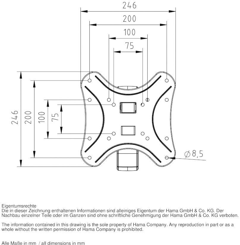Hama 00108726 FULLMOTION Ultraslim L TV-Wandhalterung Integrierte Wasserwaage, Ausziehbar 25,4 cm (10") - 116,8 cm (46") Neigbar+Schwenkbar