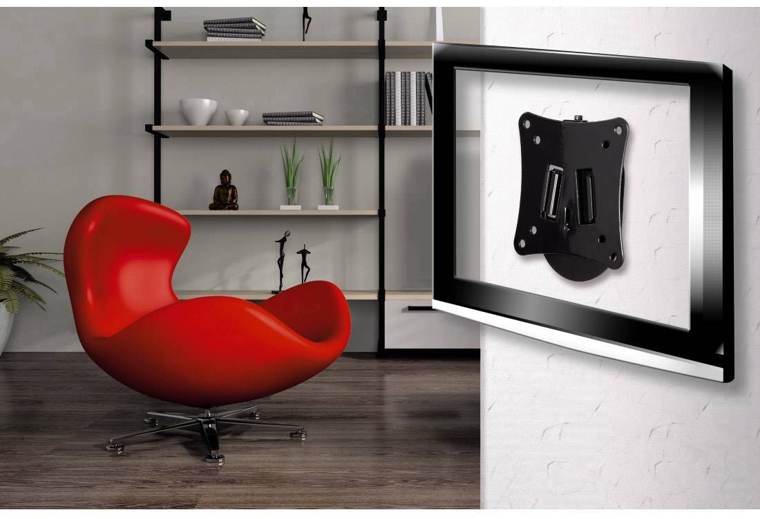 Hama 00108720 FIX "Ultraslim" XS TV-Wandhalterung 25,4 cm (10") - 66,0 cm (26") Starr, Rotierbar Integrierte Wasserwaage