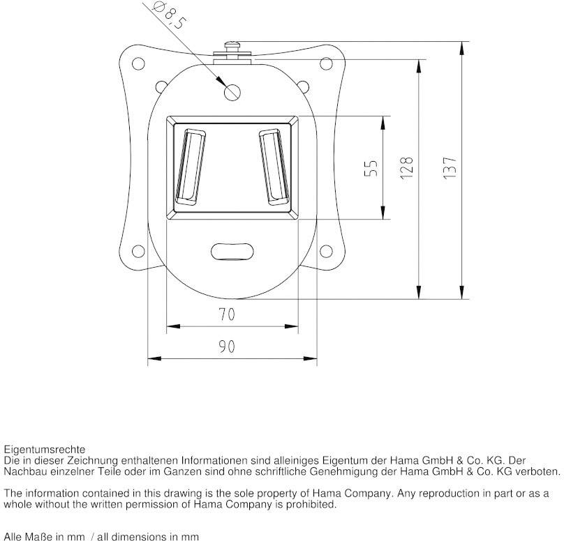 Hama 00108720 FIX "Ultraslim" XS TV-Wandhalterung Integrierte Wasserwaage 25,4 cm (10") - 66,0 cm (26") Starr, Rotierbar