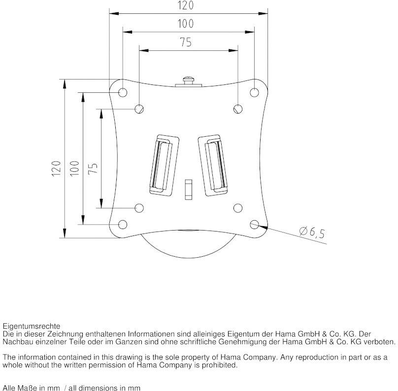 Hama 00108720 FIX "Ultraslim" XS TV-Wandhalterung Integrierte Wasserwaage 25,4 cm (10") - 66,0 cm (26") Starr, Rotierbar