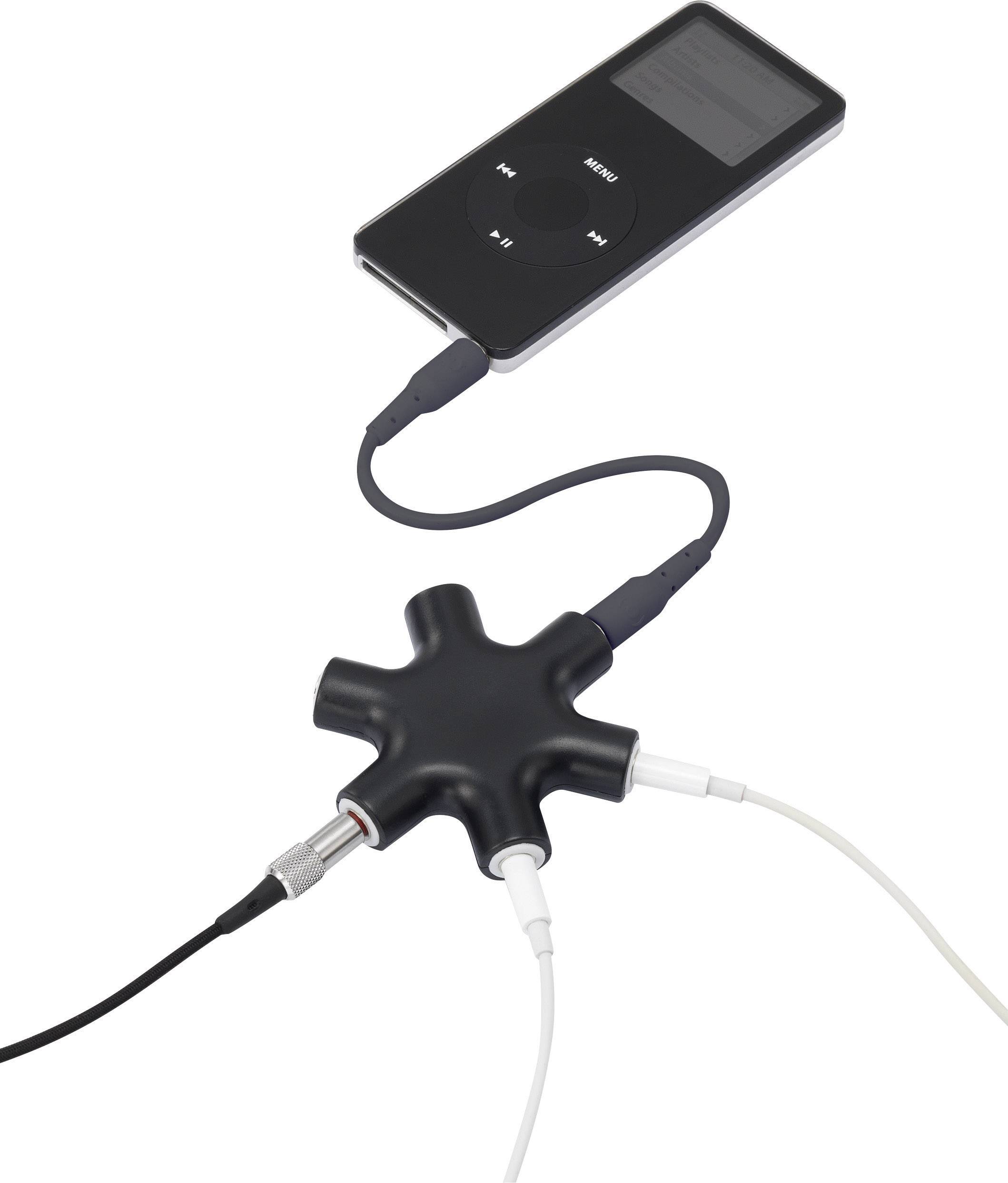 SpeaKa Professional SP-7870556 Klinke Audio Y-Adapter [1x Klinkenbuchse 3.5mm - 5x Klinkenbuchse 3.5 mm] Schwarz