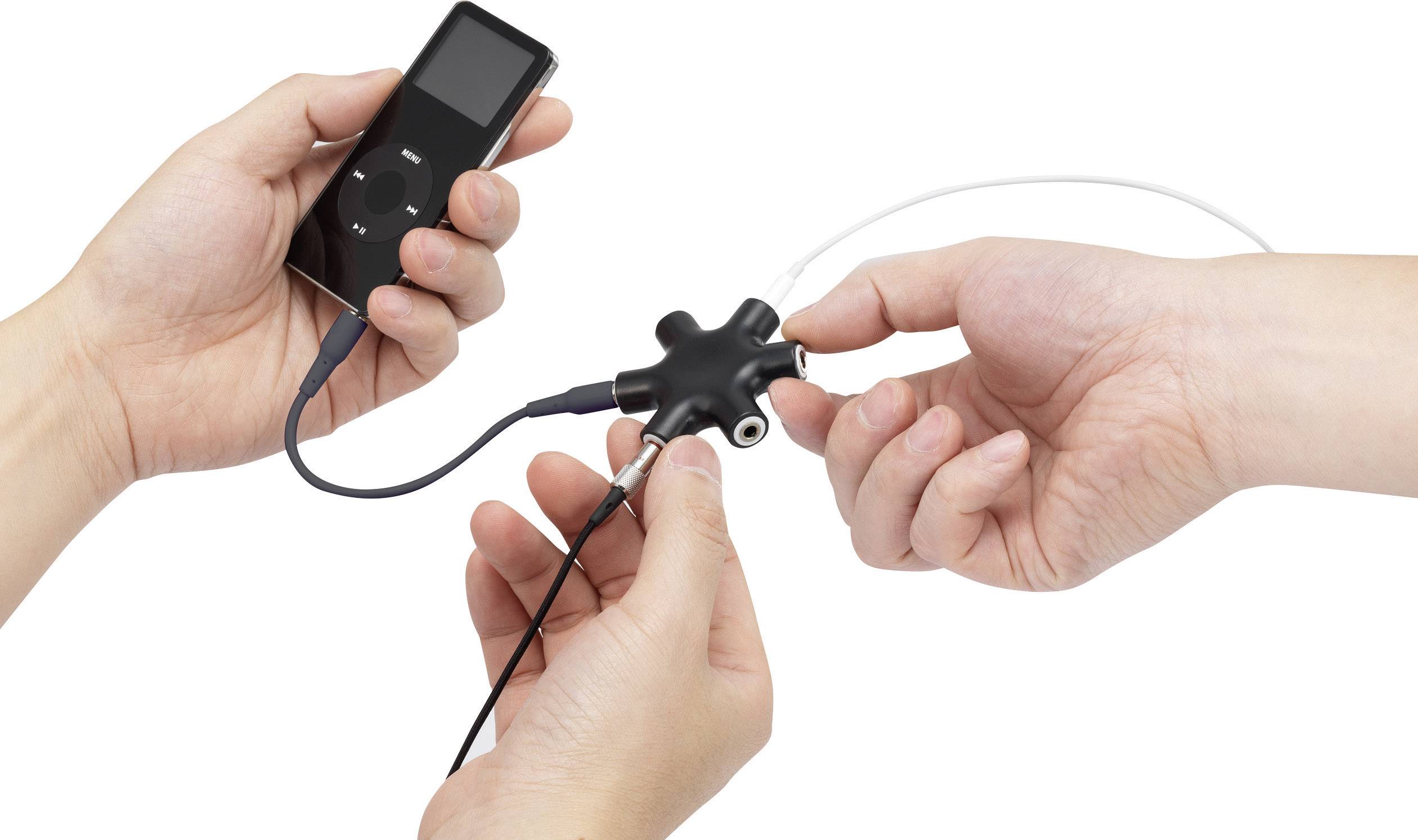 SpeaKa Professional SP-7870556 Klinke Audio Y-Adapter [1x Klinkenbuchse 3.5mm - 5x Klinkenbuchse 3.5 mm] Schwarz