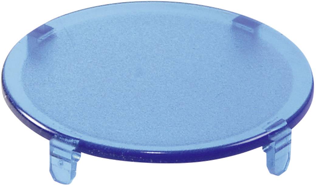 Ein blauer, runder Tischfüßchen-Stützring aus Kunststoff mit drei Halteklammern, die Stabilität für Möbel bieten.