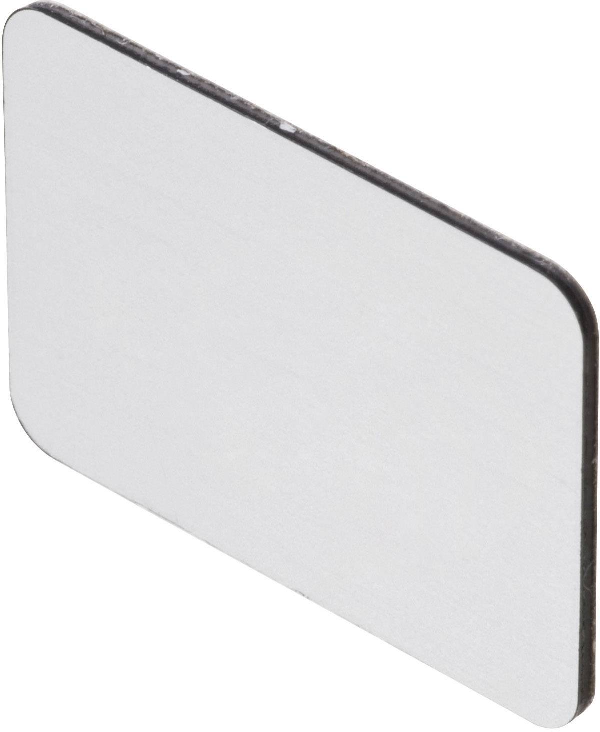 Ein rechteckiger, flacher, silberfarbener RFID-Schutz für Karten. Er ist abgerundet an den Ecken und dient zur Abschirmung von RFID-Signalen.