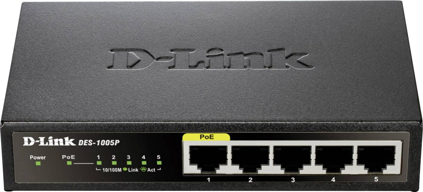 D-Link DES-1005P/E DES-1005P Netzwerk Switch 5 Port 100 MBit/s PoE-Funktion