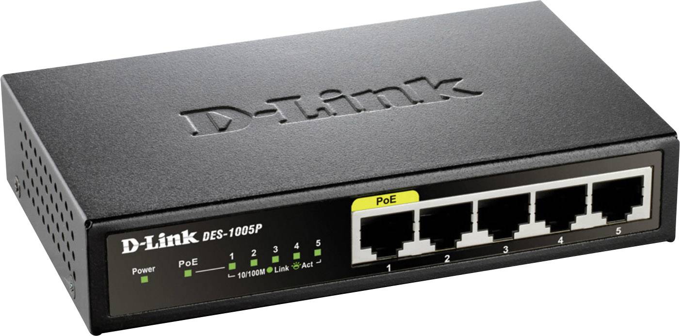 D-Link DES-1005P 5-port PoE Fast Ethernet Desktop Switch