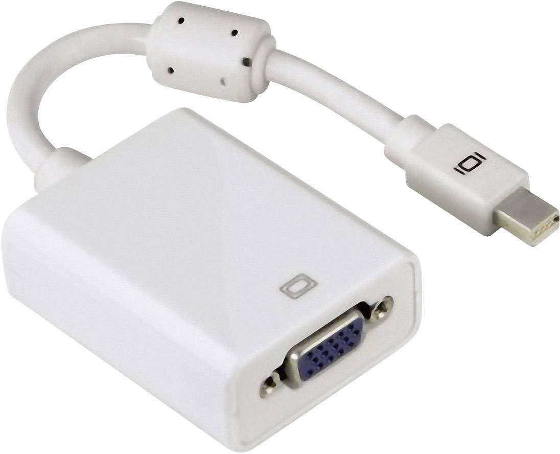 Hama 53247 DisplayPort / VGA Adapter [1x Mini-DisplayPort Stecker - 1x VGA-Buchse] Weiß mit Ferritk
