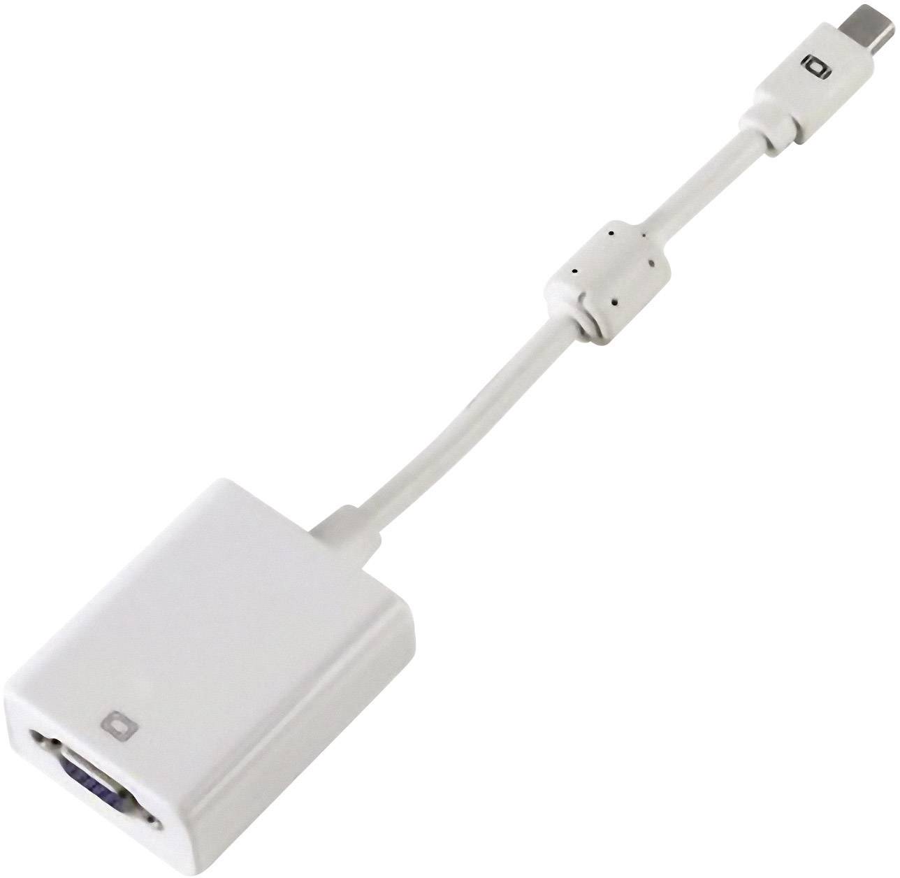 Hama 53247 DisplayPort / VGA Adapter [1x Mini-DisplayPort Stecker - 1x VGA-Buchse] Weiß mit Ferritkern