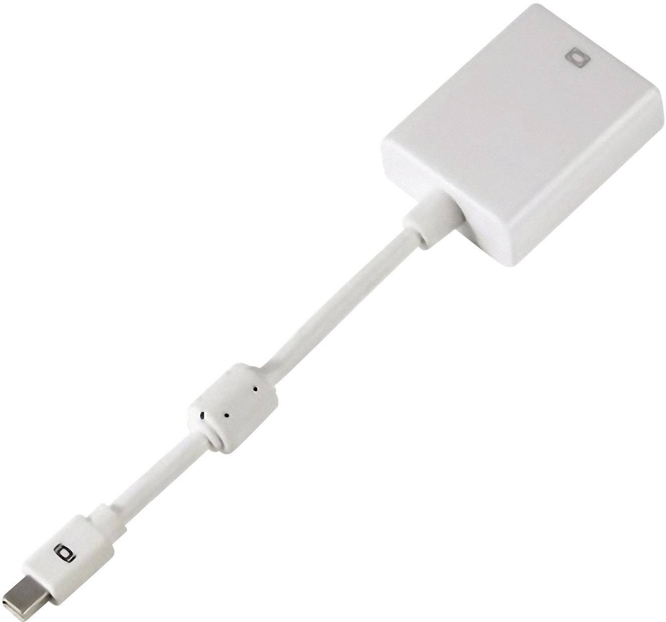 Hama 53247 DisplayPort / VGA Adapter [1x Mini-DisplayPort Stecker - 1x VGA-Buchse] Weiß mit Ferritkern