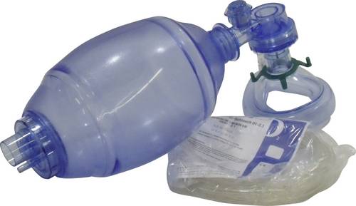 MEDX5 EV-BB-PVC Notfall Beatmungs-Set mit Maske und O2 Anschluß Klar, Blau