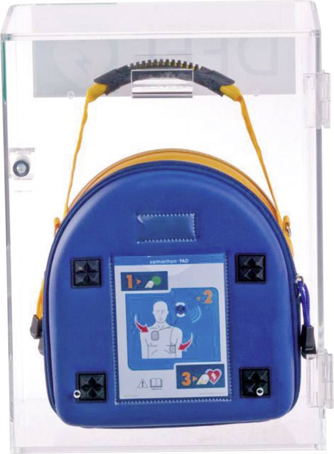 HeartSine AED-HS-SAM350P + PLX-BM-AKL Defibrillator Innenbereich inkl. Wandkasten, inkl. Defibrillator, Automatische Schockabgabe