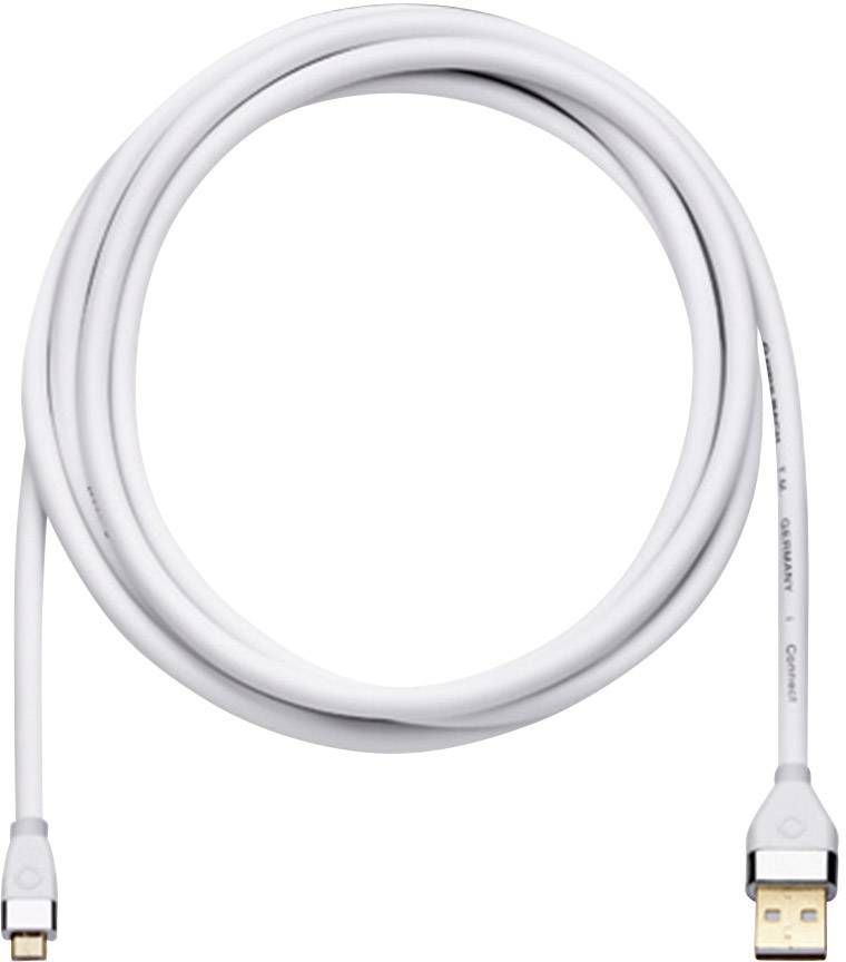 USB 2.0 Anschlusskabel [1x USB 2.0 Stecker A - 1x USB 2.0 Stecker Micro-B] 2.00 m Weiß vergoldete Steckkontakte Oehlbach i-Connect UM-B/U