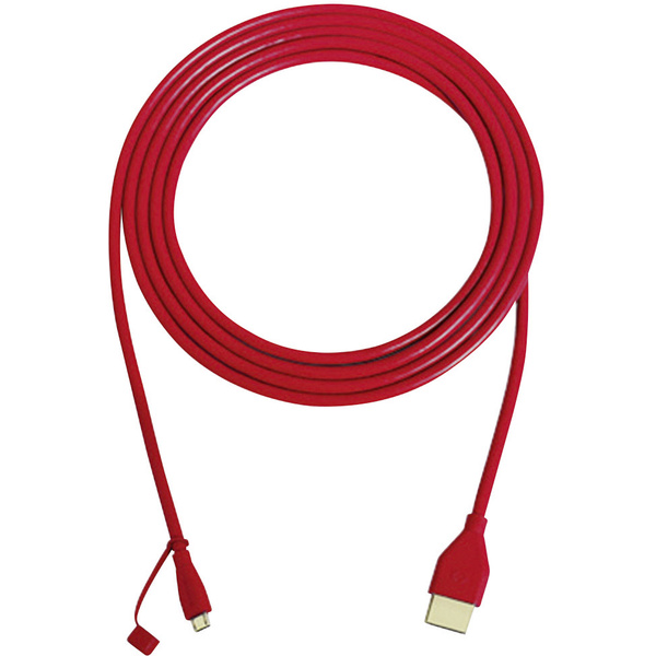 Oehlbach USB / HDMI Anschlusskabel 2.40m vergoldete Steckkontakte Rot [1x USB 2.0 Stecker Micro-B - 1x HDMI-Stecker]