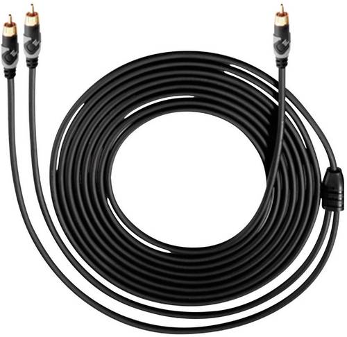 Oehlbach Cinch Audio Anschlusskabel [1x Cinch-Stecker - 2x Cinch-Stecker] 5.00m Schwarz vergoldete S