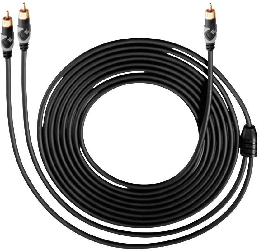 Oehlbach 151 Cinch Audio Anschlusskabel [1x Cinch-Stecker - 2x Cinch-Stecker] 5.00 m Schwarz vergol