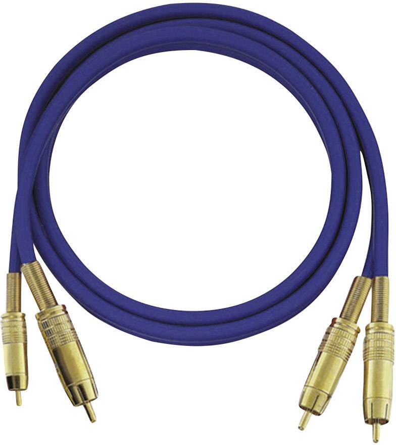 Oehlbach Cinch Audio Anschlusskabel [2x Cinch-Stecker - 2x Cinch-Stecker] 0.50m Blau vergoldete Steckkontakte NF 1 Master