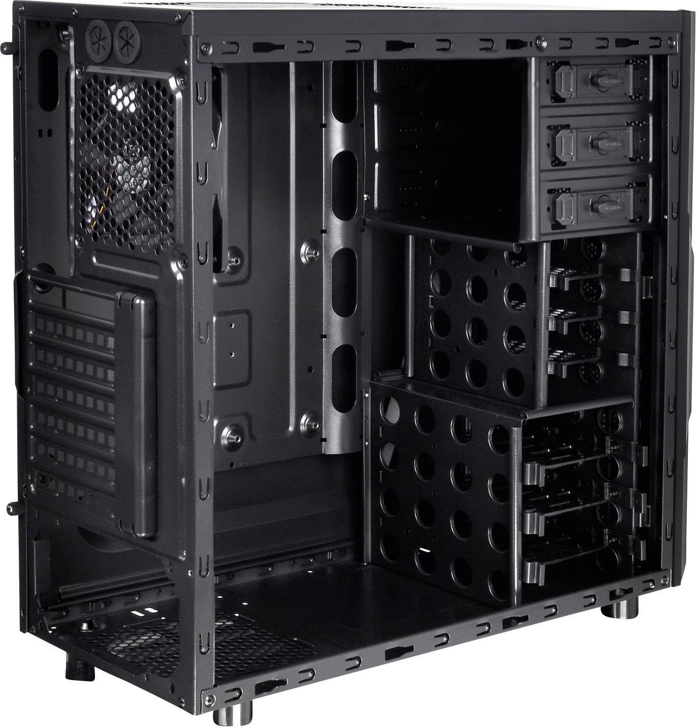 Thermaltake Versa H21 Midi-Tower PC-Gehäuse Schwarz Werkzeugfreie Festplatteninstallation, 1 vorinstallierter Lüfter