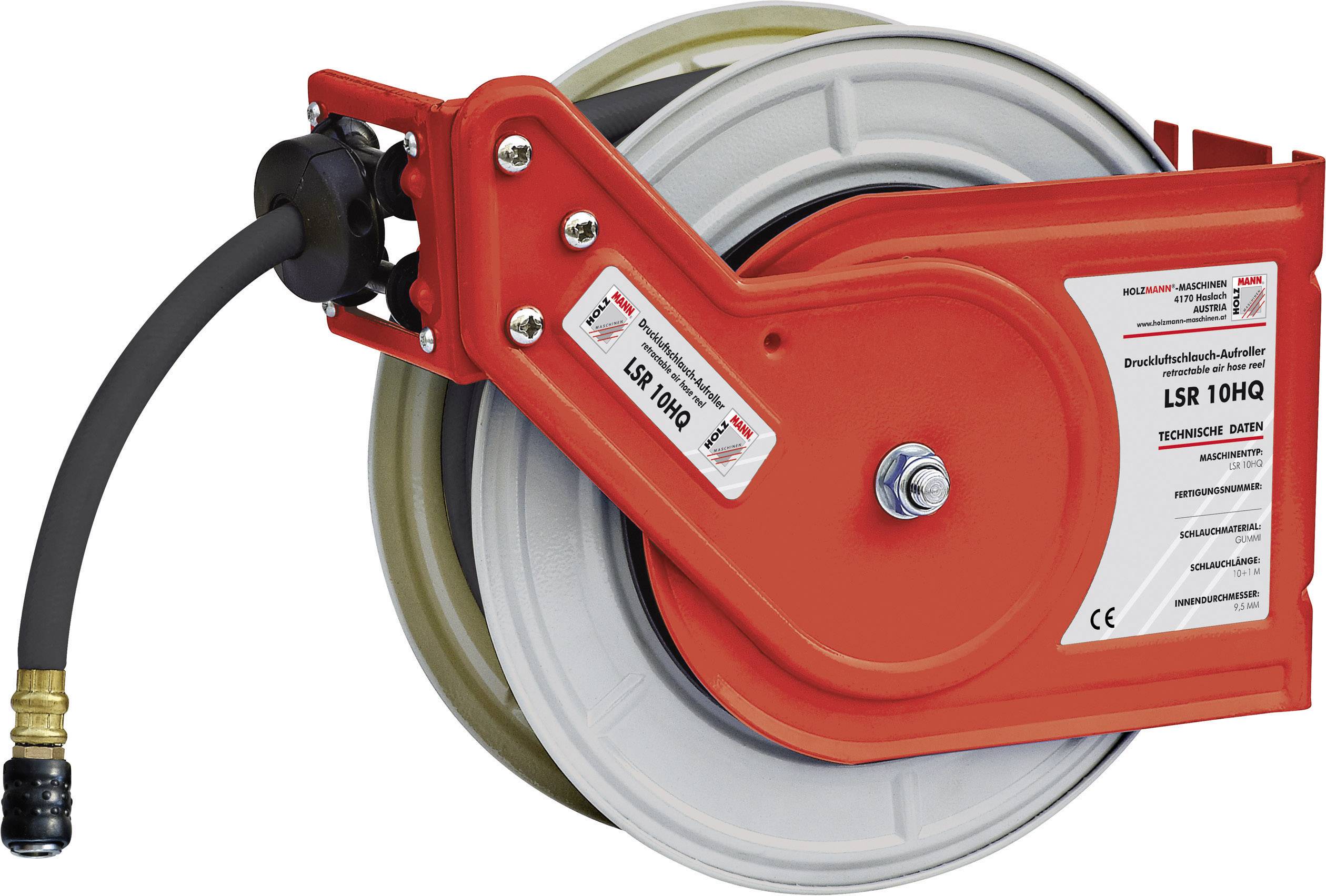 Holzmann Maschinen LSR10HQ Druckluft-Schlauchaufroller 10 m 10 bar Wandbefestigung, Deckenbefestigu