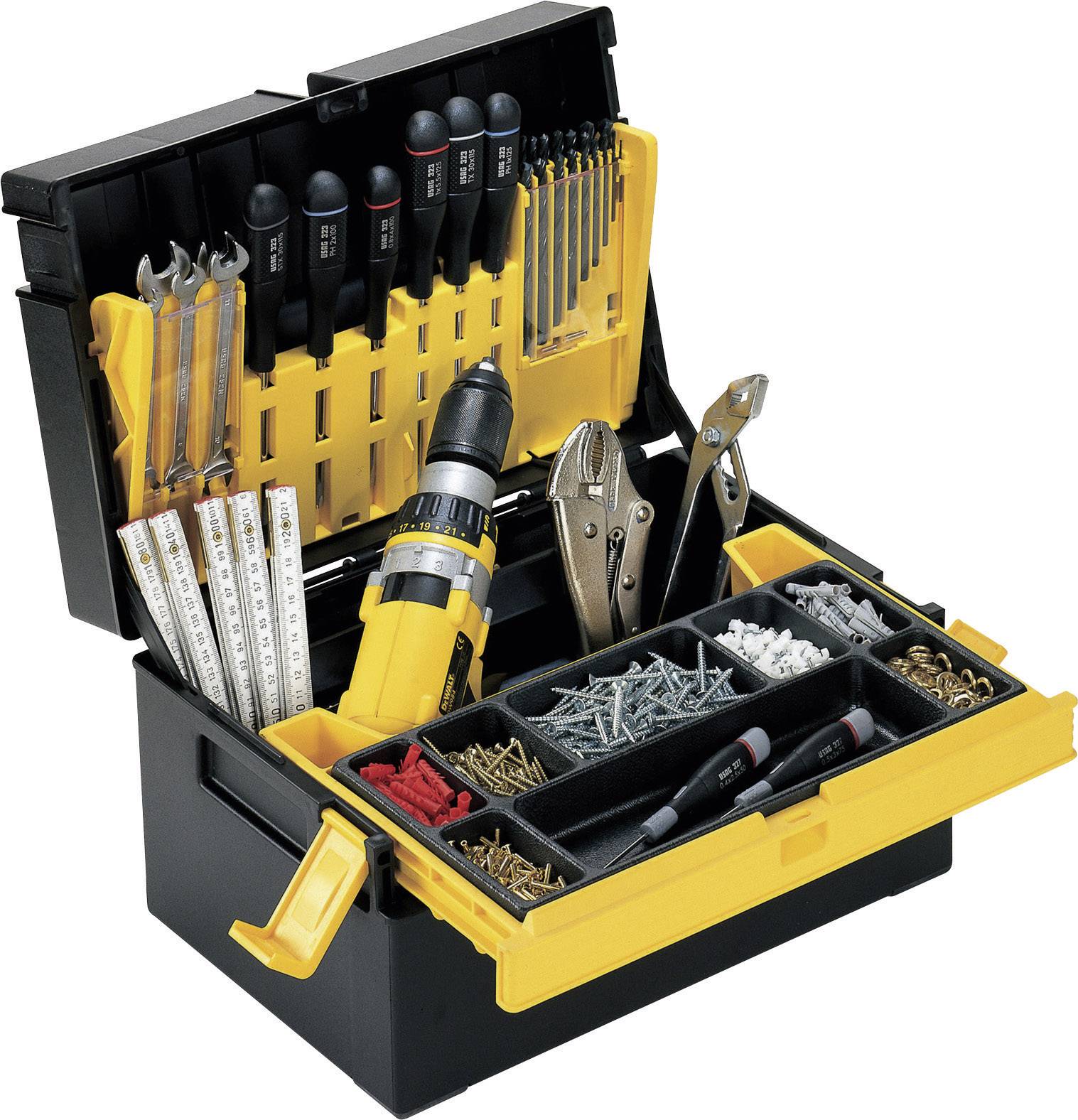 Alutec 56550 Werkzeugkasten unbestückt Kunststoff Schwarz, Gelb