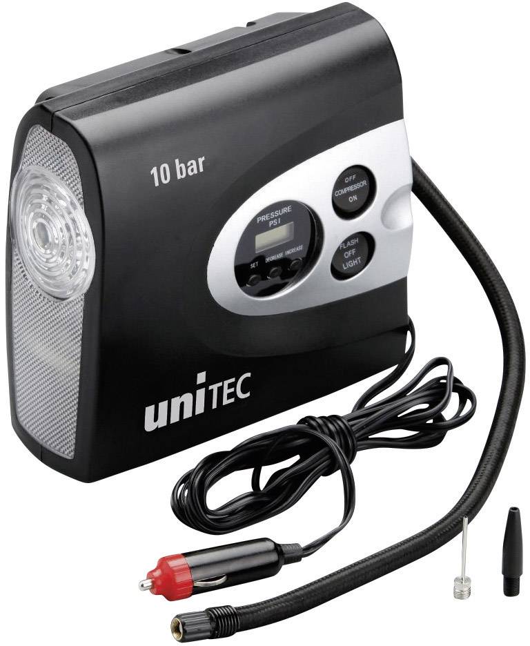 cartrend 10945 Kompressor 10 bar mit Arbeitslampe, Kabelfach/-aufnahme, Digitales Display, Automatische Abschaltung