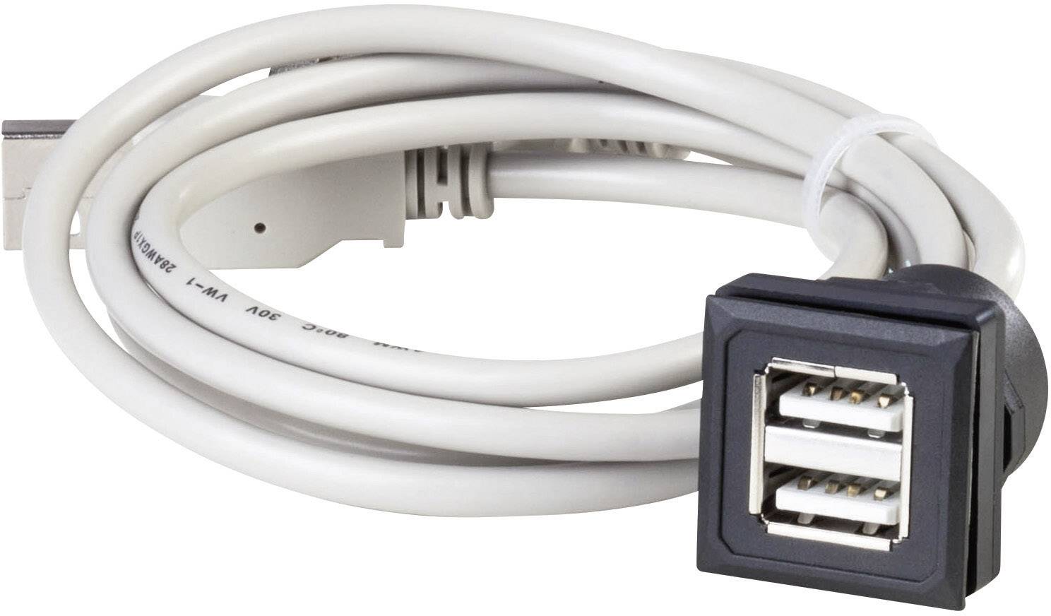 Georg Schlegel Doppel USB-Buchse, twin quadratisch, OKTRON-JUWEL Buchse/Kabel-SteckerBauform Seite 1: 2xUSB 2.0 Buchse