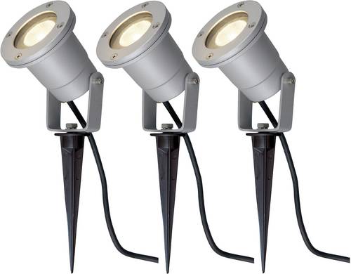 SLV 227418 Nautilus Spike Gartenstrahler 3er Set Halogen, LED GU10 35W Aluminium