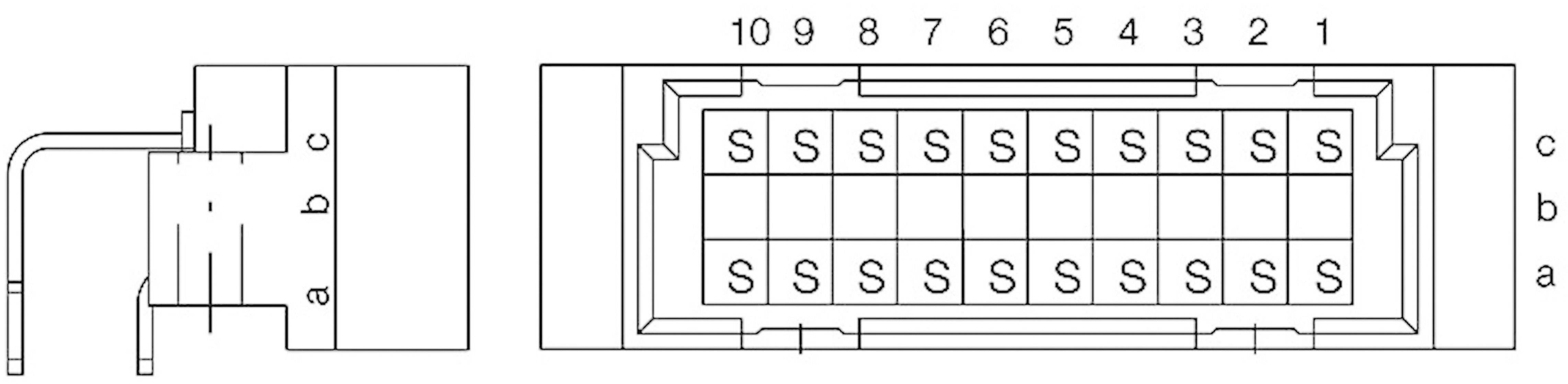 ERNI 384226 Messerleiste Gesamtpolzahl 20 Anzahl Reihen 3