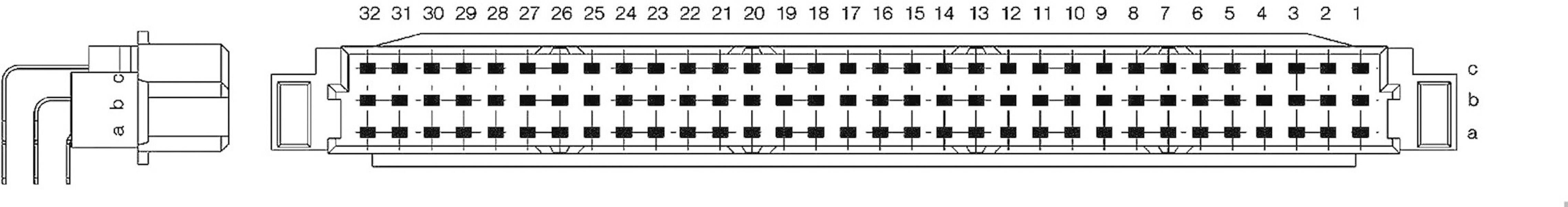 ERNI 284258 Federleiste Gesamtpolzahl 96 Anzahl Reihen 3 1St.