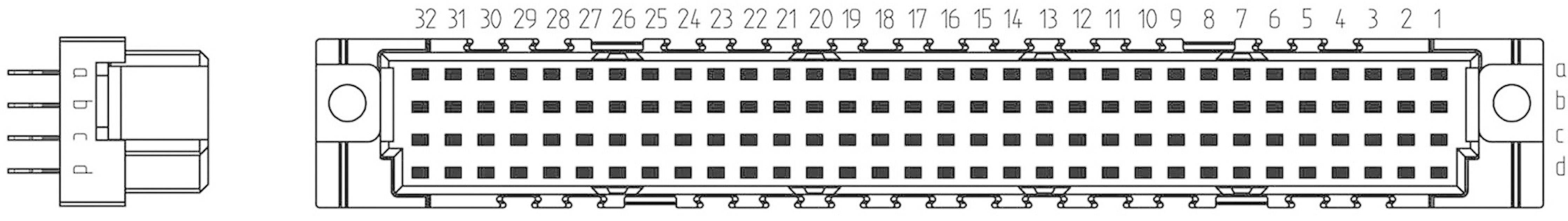 ERNI 254977 Federleiste Gesamtpolzahl 128 Anzahl Reihen 4 1St.