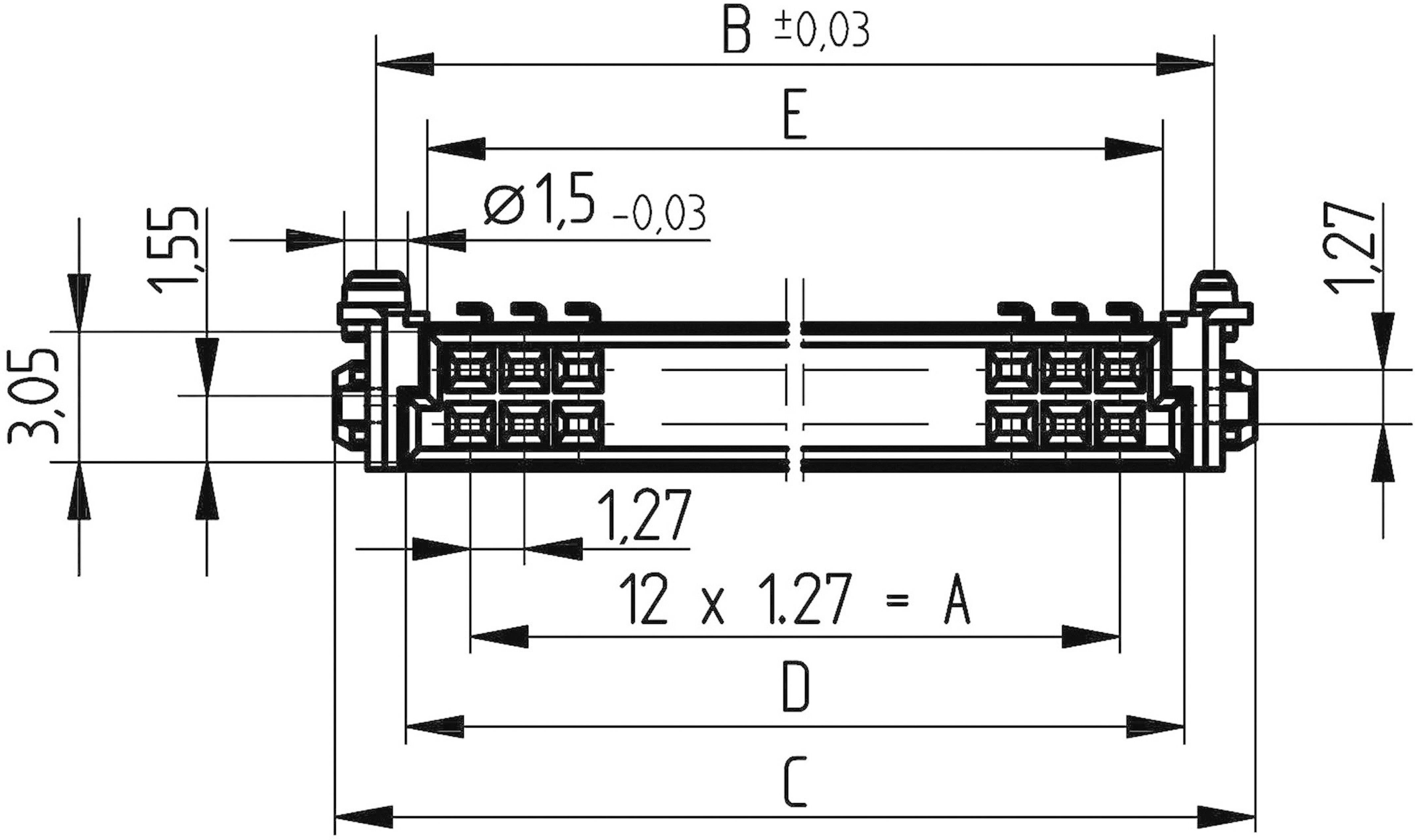 ERNI 154741 SMC-Messerleiste Gesamtpolzahl 26 Anzahl Reihen 2 1St.