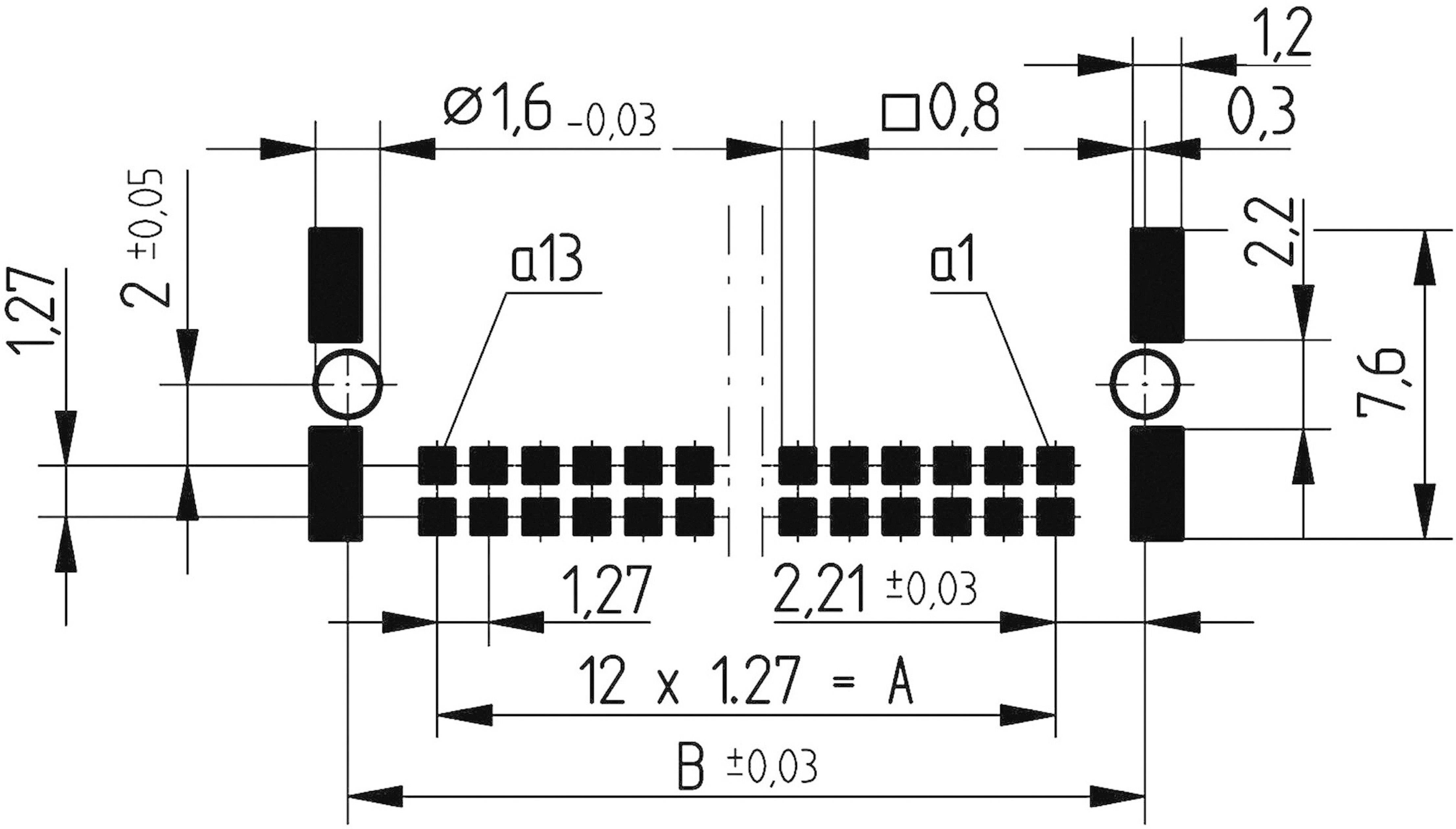 ERNI 154741 SMC-Messerleiste Gesamtpolzahl 26 Anzahl Reihen 2 1St.