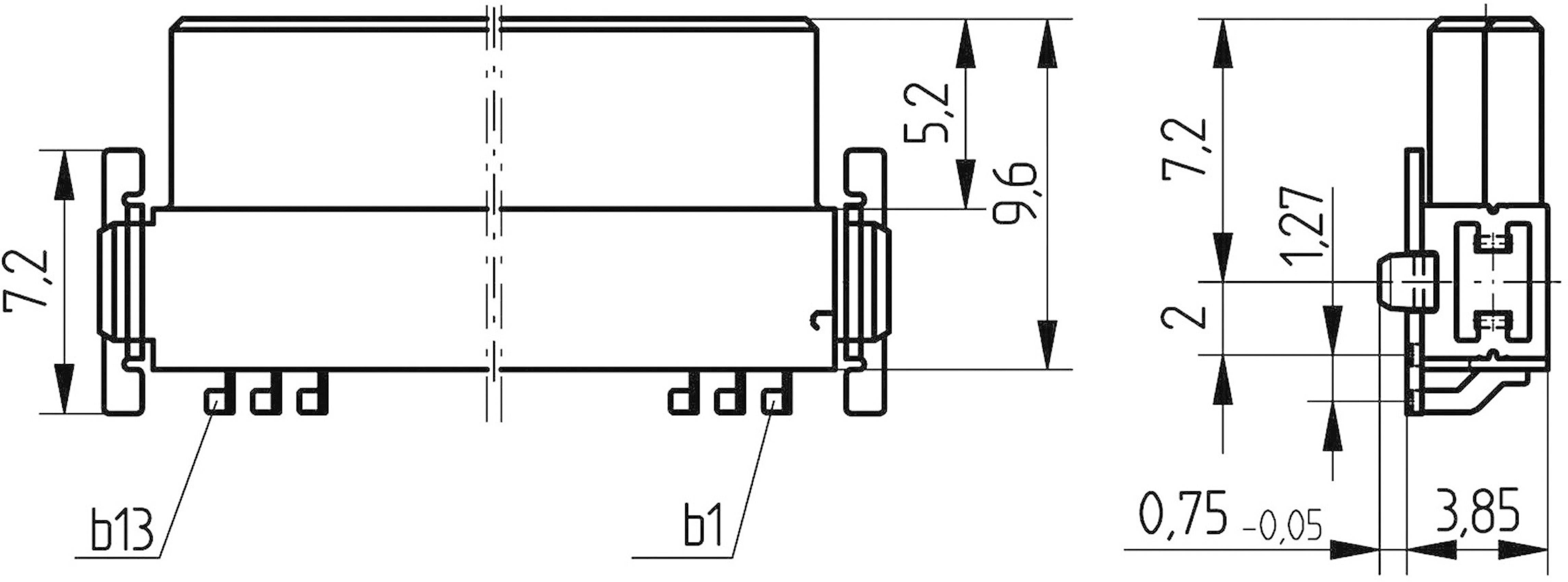 ERNI 154741 SMC-Messerleiste Gesamtpolzahl 26 Anzahl Reihen 2 1St.