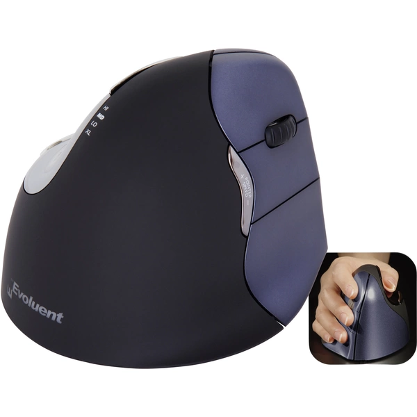Evoluent Vertical Mouse 4 VM4RW Ergonomische Maus Funk Optisch Schwarz, Silber 6 Tasten 2800 dpi Ergonomisch Evoluent Vertical Mouse 4 VM4RW Ergonomische Maus Funk Optisch Schwarz, Silber 6 Tasten 2800 dpi Ergonomisch