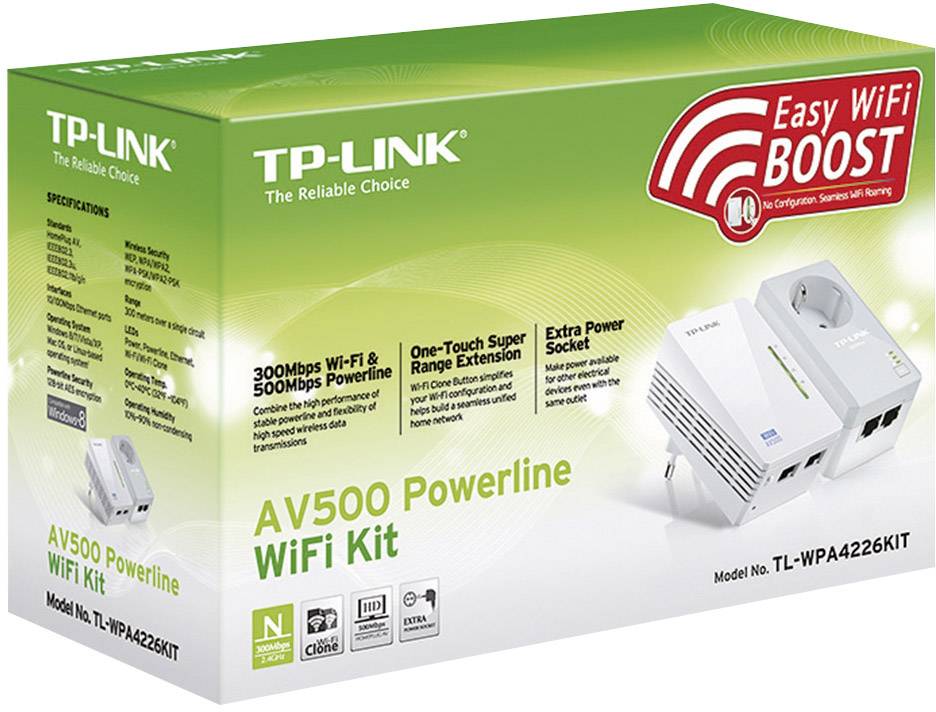 TP-LINK TL-WPA4226KIT Powerline WLAN Starter Kit TL-WPA4226KIT 500 MBit/s