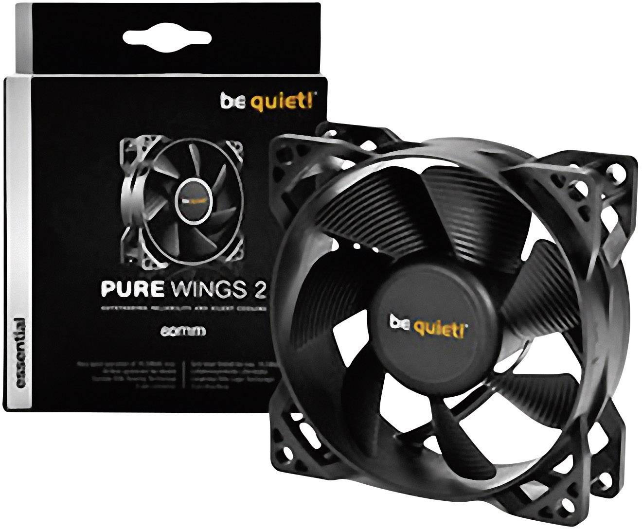 BeQuiet Pure Wings 2 PC-Gehäuse-Lüfter Schwarz (B x H x T) 80 x 80 x 25 mm