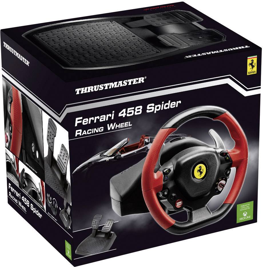 Thrustmaster Ferrari 458 Spider Lenkrad Xbox One Schwarz inkl. Pedale