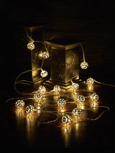 1170821 Motiv-Lichterkette Kugel Innen batteriebetrieben Anzahl Leuchtmittel 16 LED Beleu