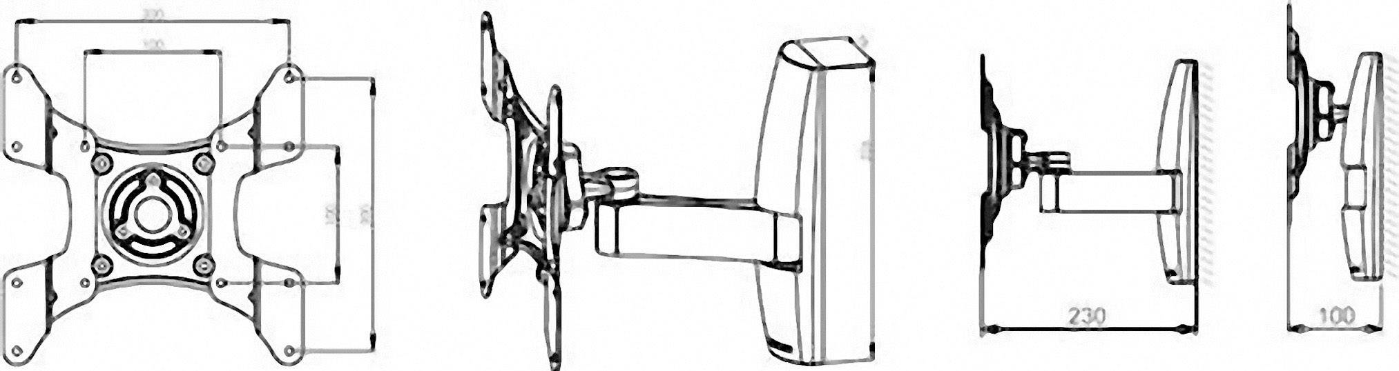 VCM Morgenthaler TS 2 TV-Wandhalterung 38,1cm (15") - 94,0cm (37") Neigbar+Schwenkbar, Rotierbar