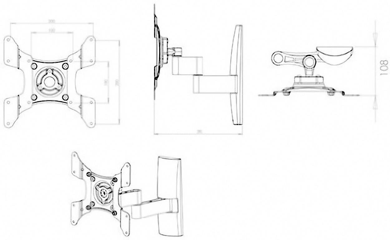 VCM Morgenthaler TS 3 TV-Wandhalterung 38,1cm (15") - 94,0cm (37") Neigbar+Schwenkbar, Rotierbar