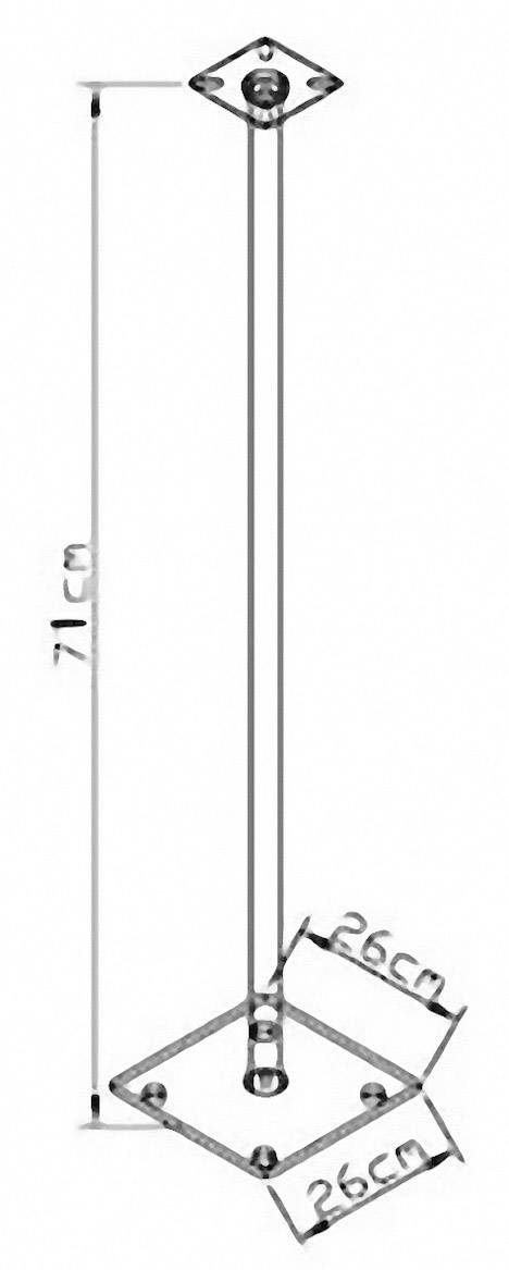 VCM Morgenthaler Sulivo mini Lautsprecher-Ständer Starr Boden-/Deckenabstand (max.): 71 cm Silber, Glasklar 1 Paar