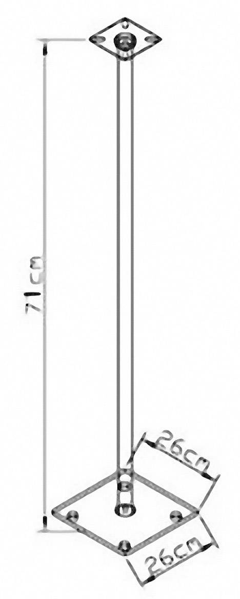VCM Morgenthaler Sulivo mini Lautsprecher-Ständer Starr Boden-/Deckenabstand (max.): 71 cm Silber, Glas Schwarz 1 Paar