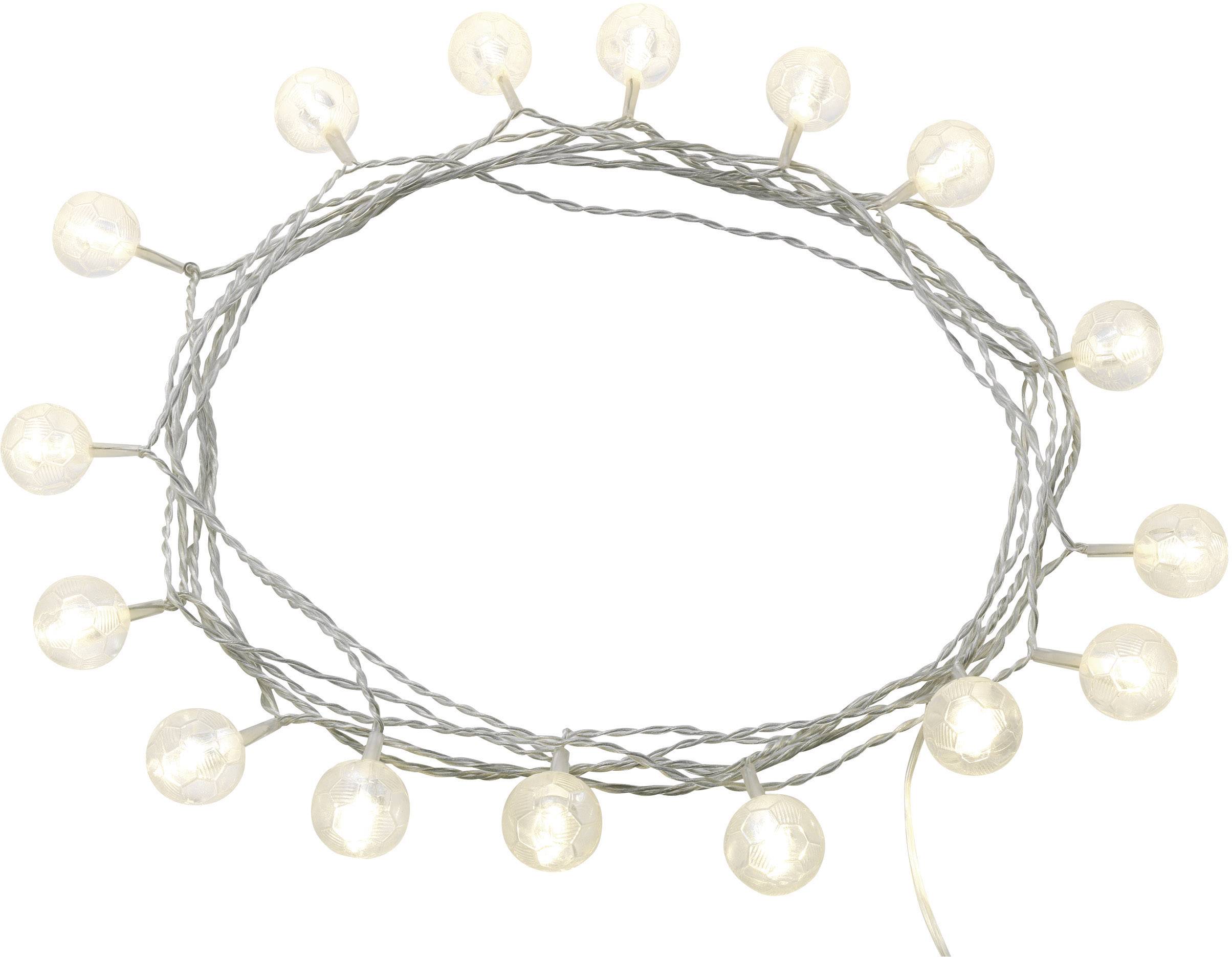 Polarlite LBA-01-001 Motiv-Lichterkette Fußball Innen batteriebetrieben Anzahl Leuchtmittel 16 LED Warmweiß Beleuchtete Länge: 3m