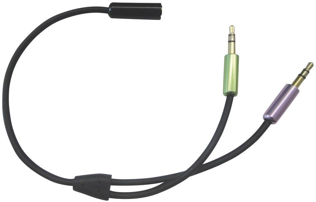 SpeaKa Professional SP-7870576 Klinke Audio Y-Adapter [2x Klinkenstecker 3.5mm - 1x Klinkenbuchse 3.5 mm] Schwarz