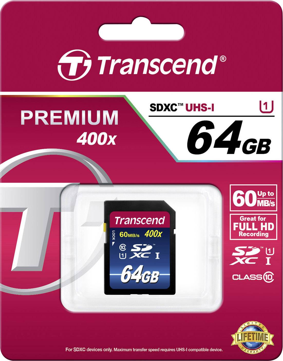 Transcend Premium 400 SDXC-Karte Industrial 64 GB Class 10, UHS-I