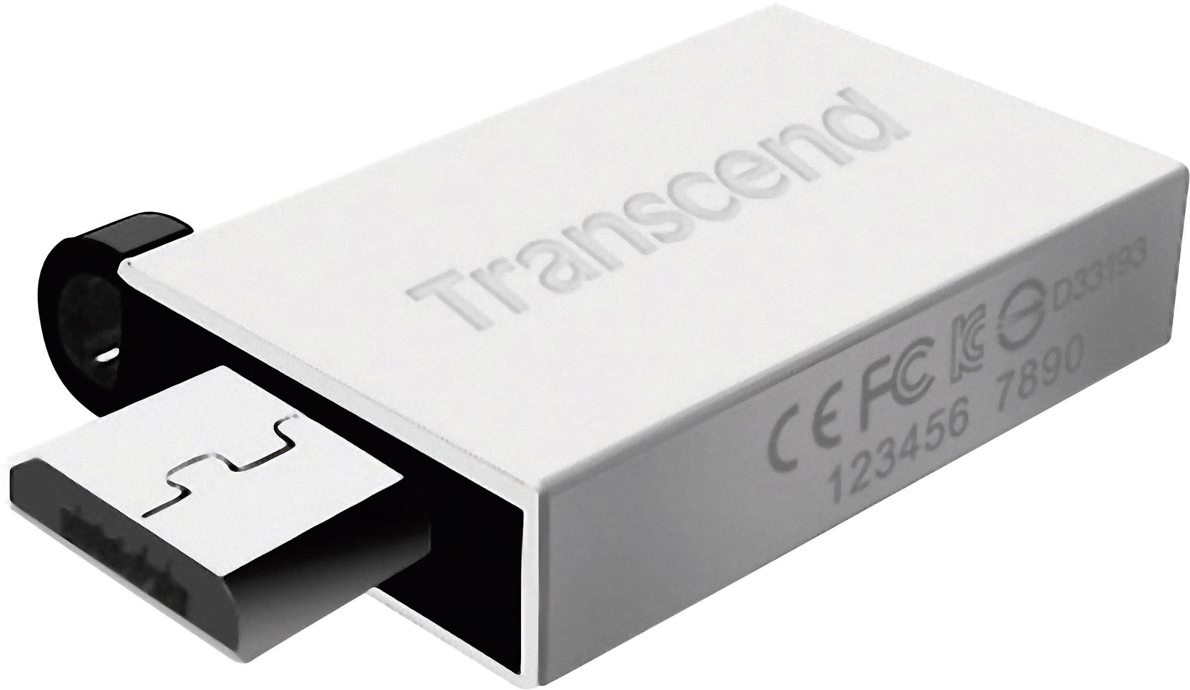 Transcend JetFlash® 380S USB-Zusatzspeicher Smartphone/Tablet Schwarz/Silber 16 GB USB-A (USB 2.0)