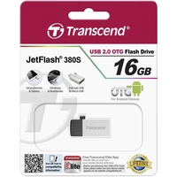 Transcend JetFlash® 380S USB-Zusatzspeicher Smartphone/Tablet Schwarz/Silber 16 GB USB-A (USB 2.0) Transcend JetFlash® 380S USB-Zusatzspeicher Smartphone/Tablet Schwarz/Silber 16 GB USB-A (USB 2.0)