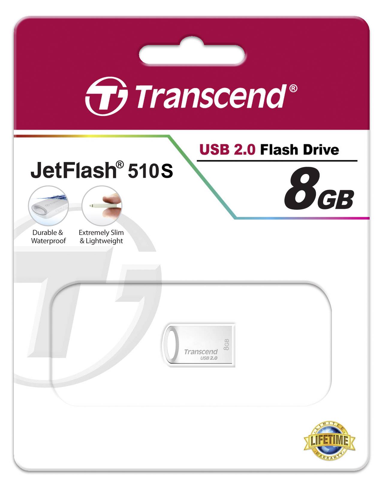 Transcend JetFlash® 510 USB-Stick 8GB Silber TS8GJF510S USB 2.0
