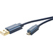 Clicktronic USB 2.0 Anschlusskabel [1x USB 2.0 Stecker A - 1x USB 2.0 Stecker Micro-B] 1.8m Blau vergoldete Steckkontakte