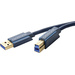 Clicktronic USB-Kabel USB 3.2 Gen1 (USB 3.0 / USB 3.1 Gen1) USB-A Stecker, USB-B Stecker 50.00cm Blau vergoldete Steckkontakte